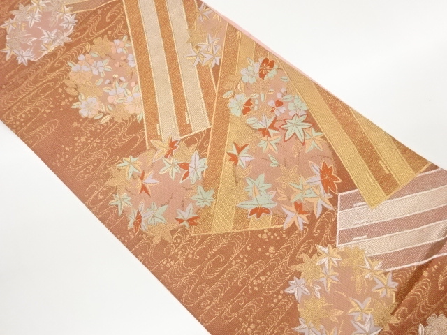 JAPANESE FUKURO OBI / WOVEN FLORAL RAFT